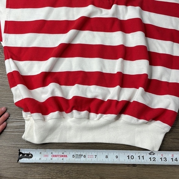 Vintage Winners Choice Red and White Striped Polo Shirt, size medium - Picture 5 of 8